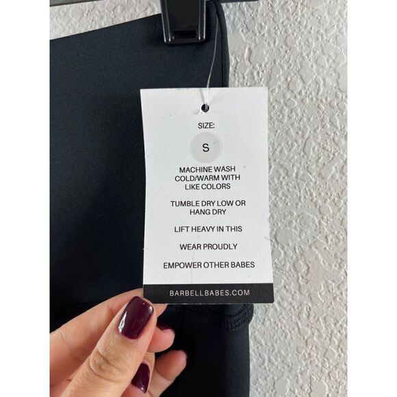 Barbell Babes High Rise Pocket Cropped Leggings Size Small Black Squat Proof - Picture 8 of 8